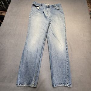 Bugle Boy Jeans Mens 33x31 Blue Straight Leg Distressed Denim Y2K